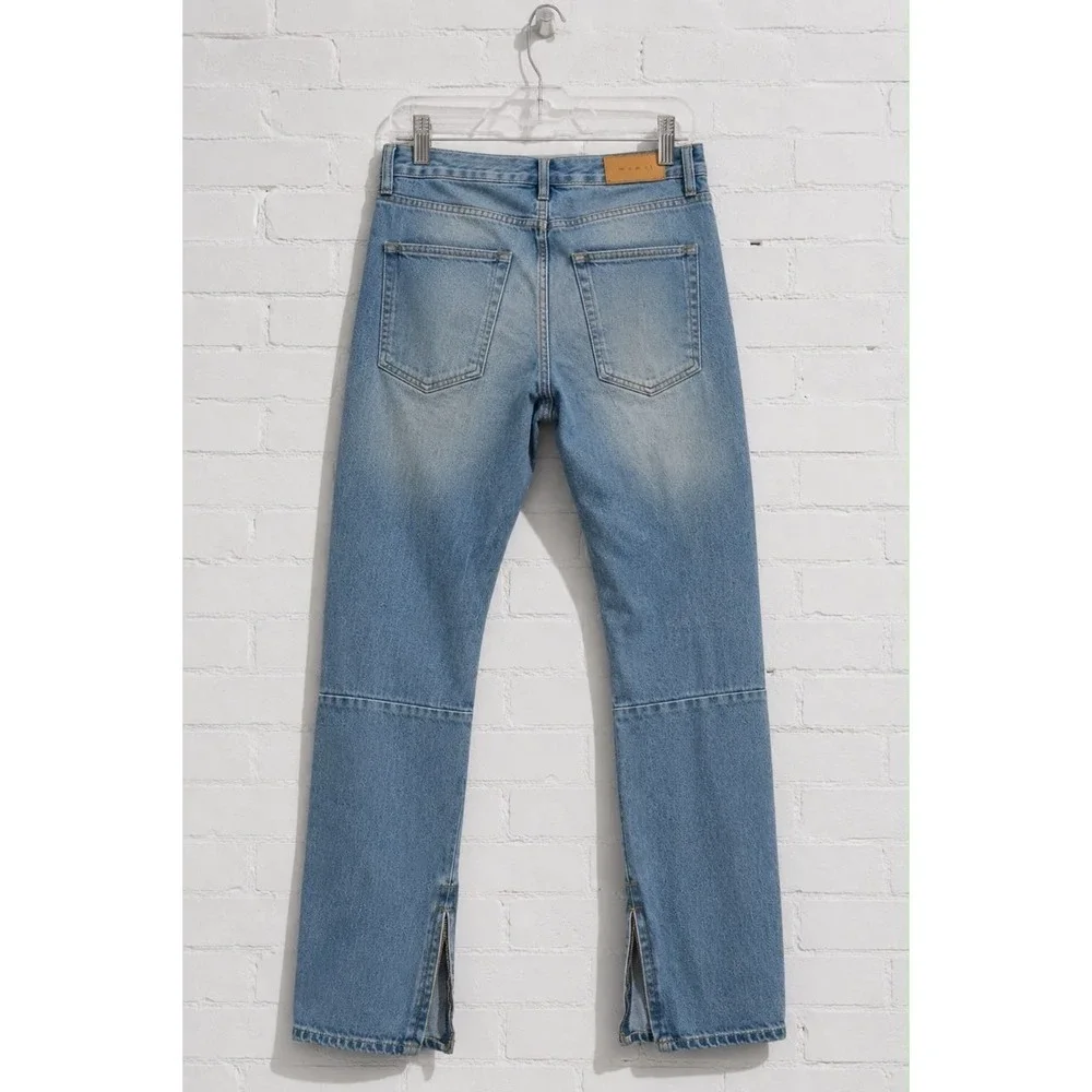 MNML Men's Light Wash Skinny Jeans Distressed Ripped Knee Solid 5-Pocket
